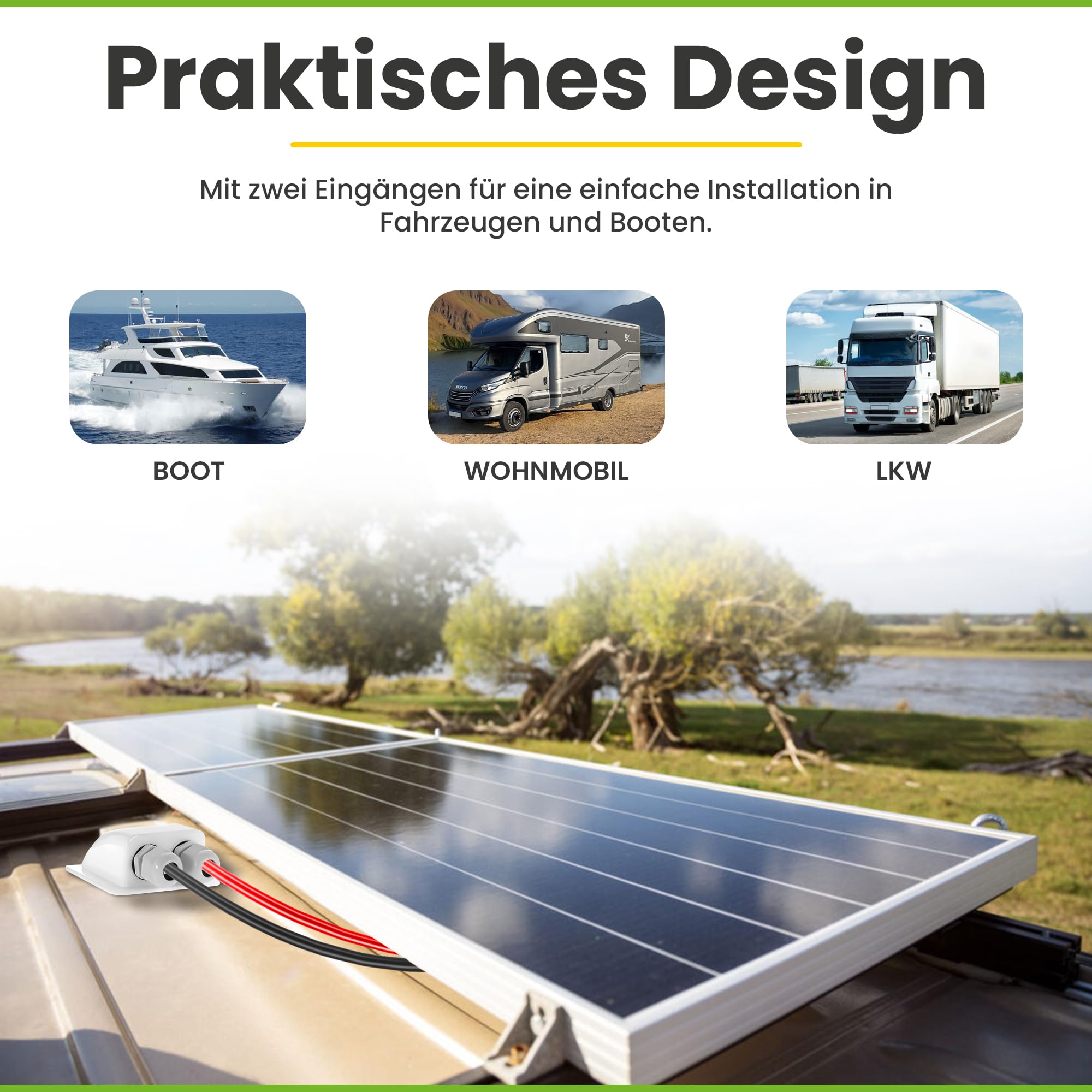 Offgridtec 006420 Przepust Dachowy do Przyczepy Kempingowej i Łodzi, Biały, na 2 Kable/do Kabli 4-12 mm