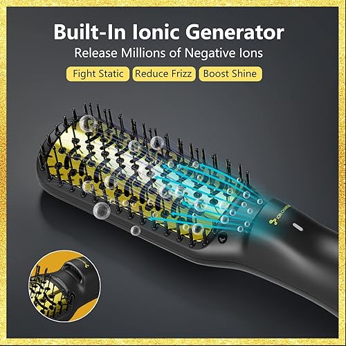 Miniatura 2 de Cepillo secador de pelo para mujeres negras secadora de pelo de un solo paso de 600 W y peinador, secador iónico con peine para cabello natural