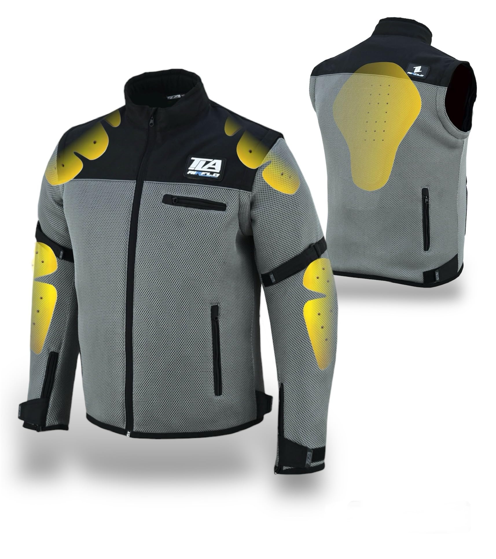 TLA AIRFLO Chaqueta moto verano con mangas desmontables | Chaqueta moto verano hombre y mujer con protecciones | Chaqueta de moto y scooter en tejido perforado y ligero | Chaleco de moto