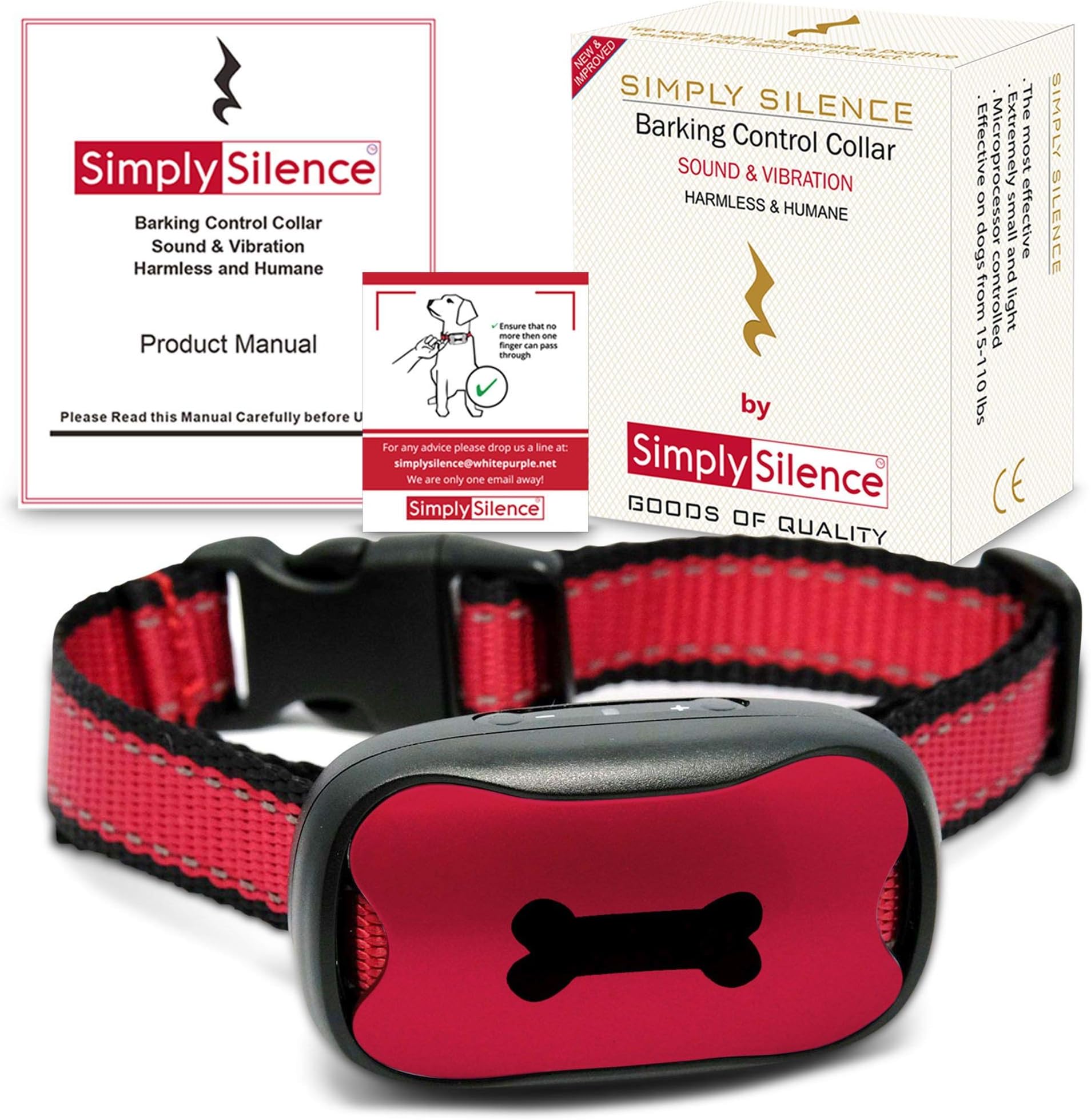 Simply Silence Anti Barking Dog Collars (Red&Red)