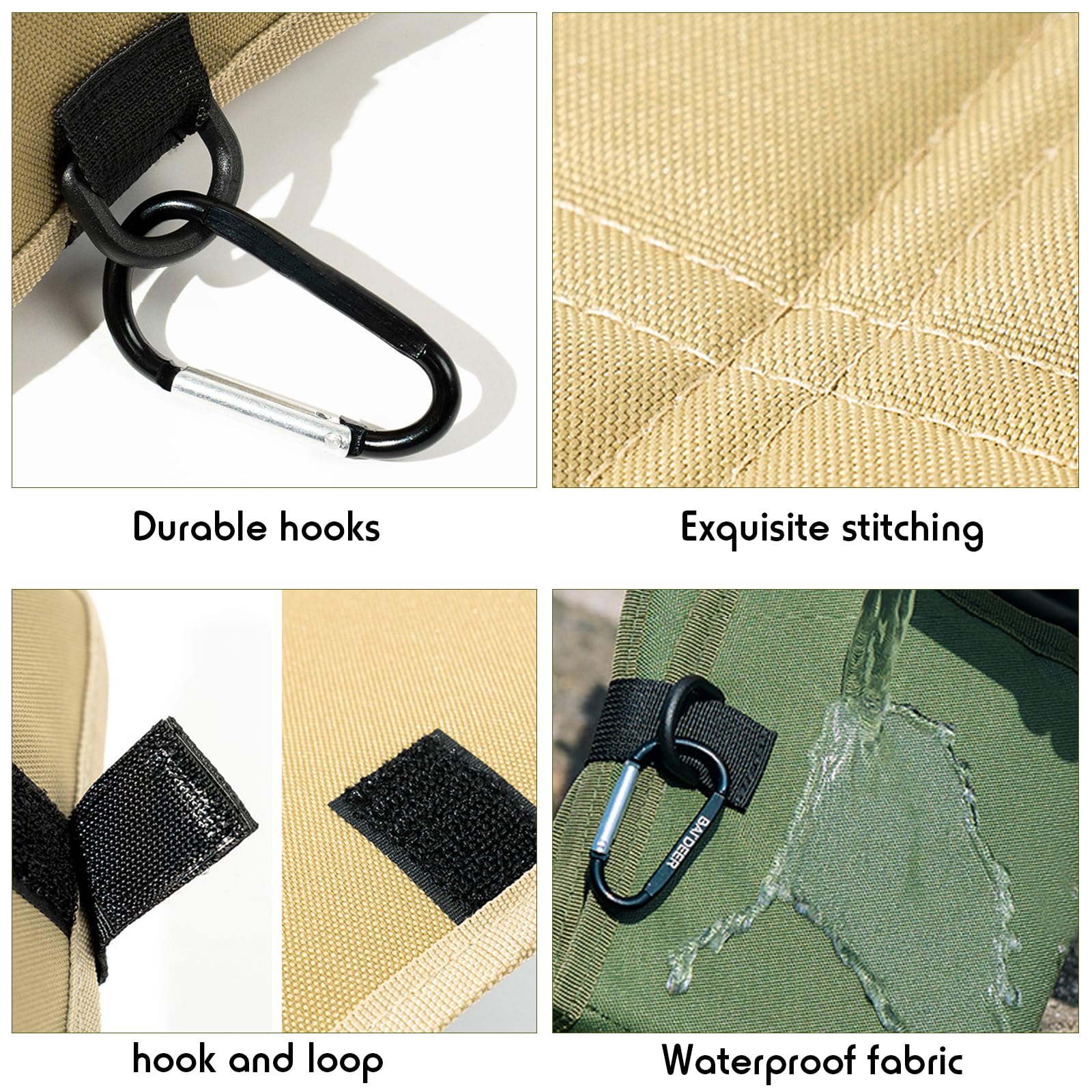 Sitzkissen Outdoor Faltbar 2 Stück – Wasserdichtes Thermo Sitzunterlage aus Oxford-Stoff – Isolierte Sitzmatte für Camping, Wandern, Picknick, Stadion, Reisen – 36 x 32 cm (SET-B)