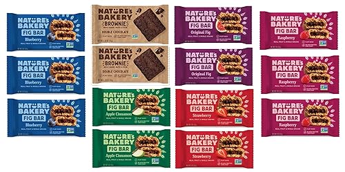 Barras de higo de trigo integral, paquete variado, barra de higo de trigo entero molido de piedra saludable (14 unidades) paquete variado, todo