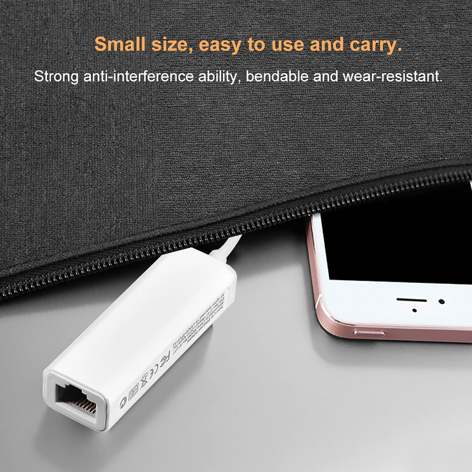 Adapter USB C na RJ45, Konwerter Sieci Ethernet LAN 100 Mb/S do Laptopa USB C z Plug and Play, Mały Rozmiar, Swobodnie włóż do Kompatybilnego Laptopa, Zaawansowany Układ 8152B