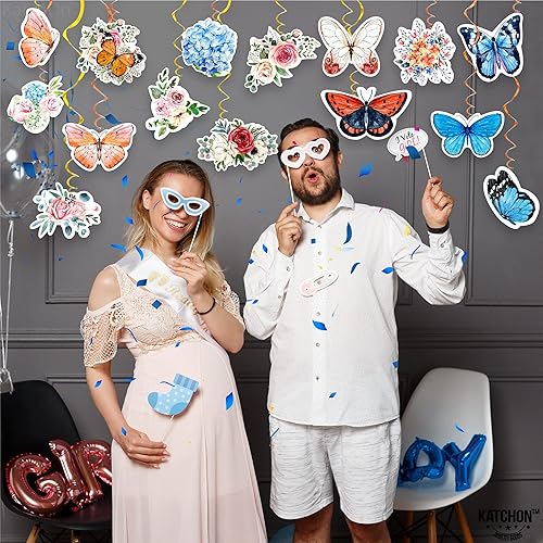 Miniatura 7 de KatchOn, Remolinos colgantes de mariposa tropical, paquete de 30, no se puede hacer tú mismo, remolinos colgantes de mariposa de primavera,