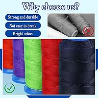 Vista 4 de Hilos de cuentas de 0.022 in, 490 yardas redondas enceradas pulseras de hilos encerados cordones de poliéster encerado cordón encerado