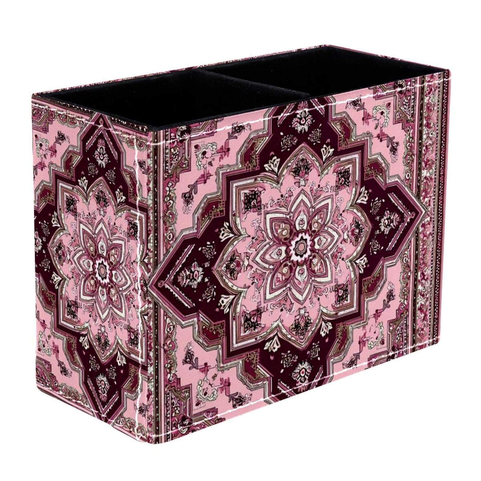 sanfly fish Bohemian Aesthetics Leather Pencil Holder: Multifunctional Desk Organizer Case for Office and Home, Aesthetic Rustic Retro Design Perfect for Teachers,Office Workers