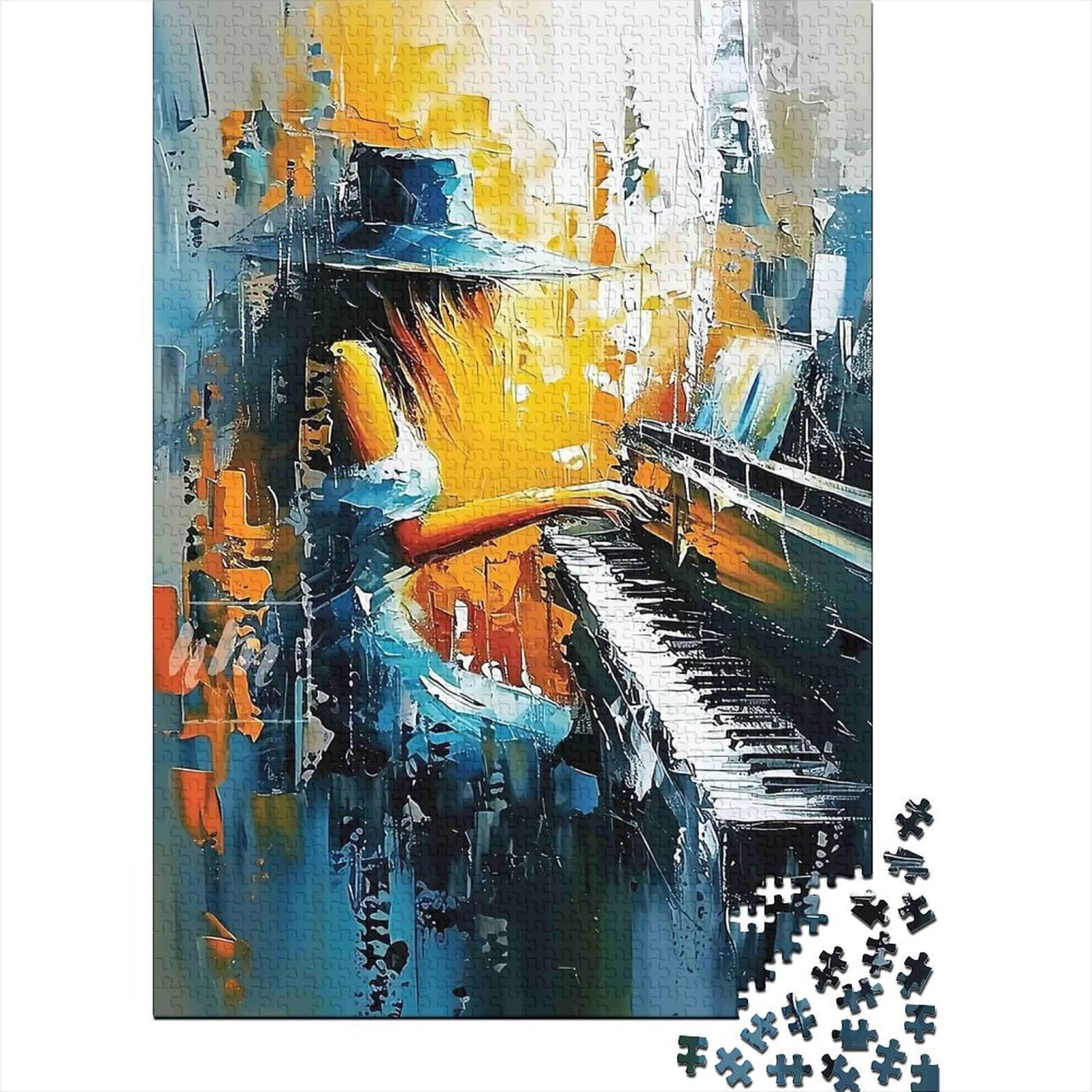 piano player golden hour colorful peaceful 1000pc jigsaw puzzle paper for adults puzzle game family leisure hobby