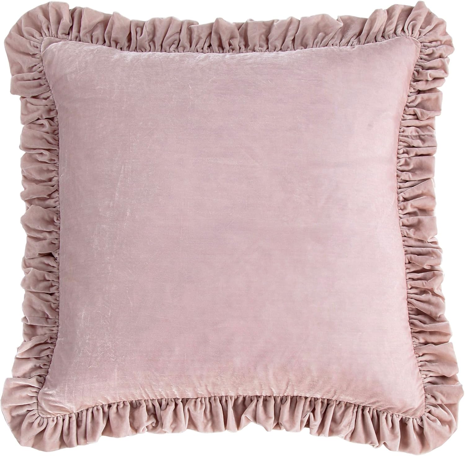 HiEnd Accents Stella Faux Silk Velvet Euro Sham Pillow Cover, 27x27 inch, Storm Blue, Romantic Western Modern Traditional Style Luxury Bedding