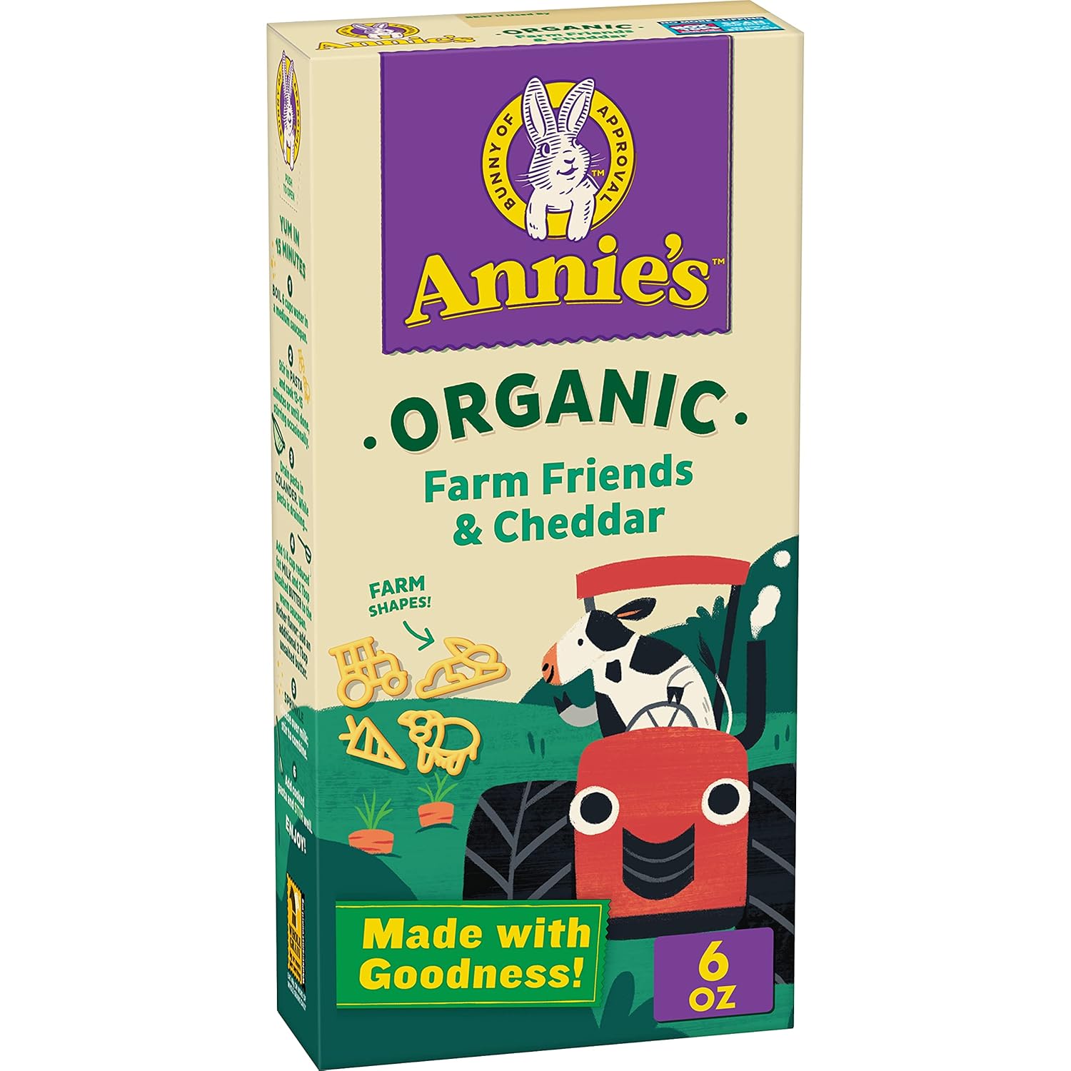 Annie's Farm Friends and Cheddar, Made with Real Cheese and Organic Pasta, 6 oz (Pack of 12)
