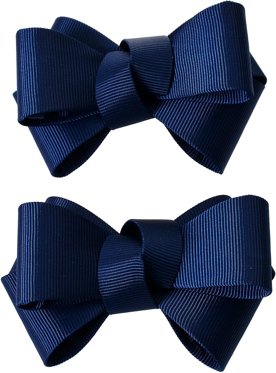 1 Pair 8cm Bridal Wedding Black Navy Khaki Wild Cotton Fabric Bow Butterfly Shoe Clips
