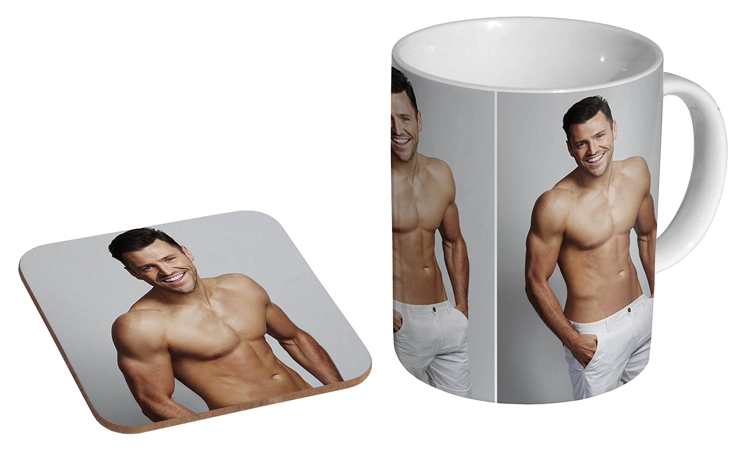 Mugmart White Mark Wright Ceramic Coffee Mug + Coaster Gift Set …