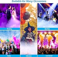 Vista 7 de HAKUTA Máquina de niebla, máquina automática de humo de 900 W con 6 luces LED y 7 variaciones de color, salida de 6000 CFM con control remoto