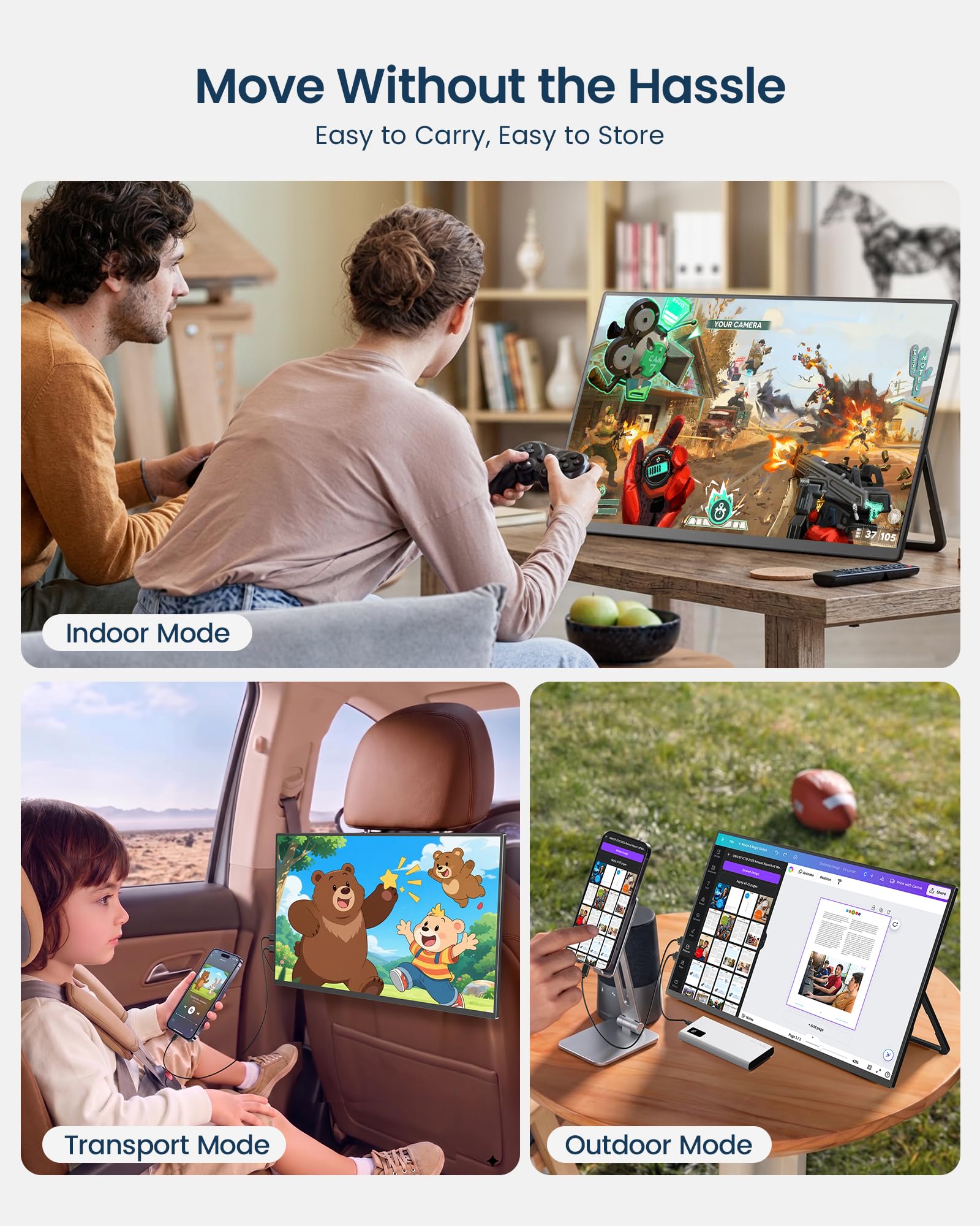 Amazon.co.jp: EVICIV ポータブルモニター 100Hz 21.5インチ、100%DCI