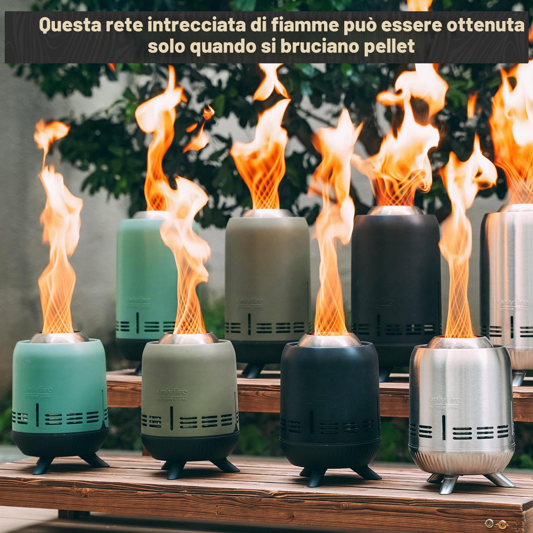 Onlyfire Braciere Senza Fumo da Tavolo, Focolare da Tavolo con Borsa di Trasporto, Camino a Legna e a Pellet per il Campeggio All'aperto Tailgating Patio Backyard, Nero