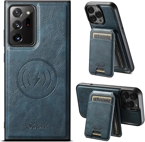 Miniatura 19 de PASNEW para iPhone 17 Estuche, Compatible con Carga Inalámbrica Magsafe Soporte para Tarjetas Cartera de Cuero Protección Magnética A Prueba de