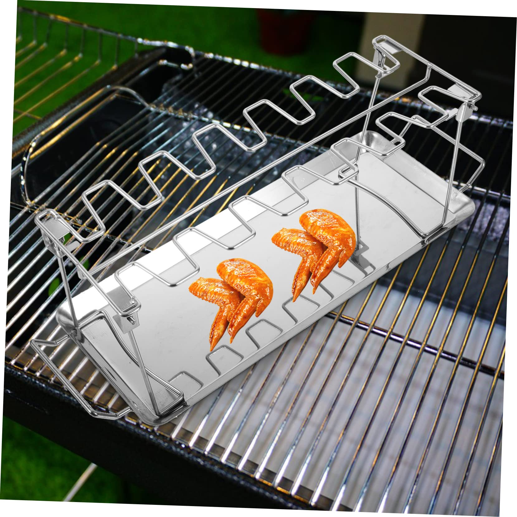 Abaodam Acciaio Inox Per Barbecue Forchette Per Pollo e Alette Di Cosce Per Pollo in Acciaio Inox