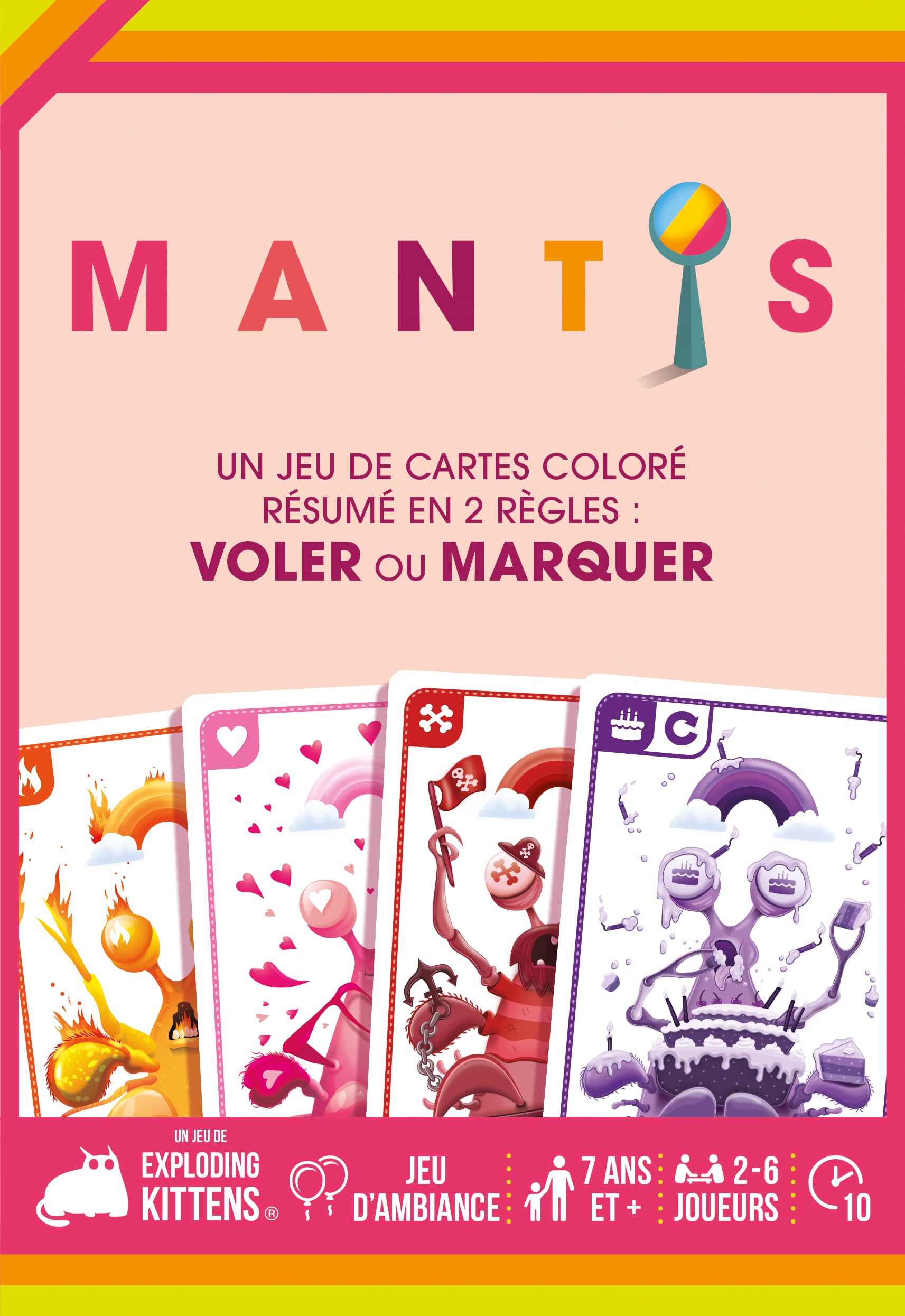 ASMODEE – Mantis – Jeu De Cartes Famille – 2 à 6 Joueurs – Dès 7 Ans – 10 Min – Version Française – Exploding Kittens