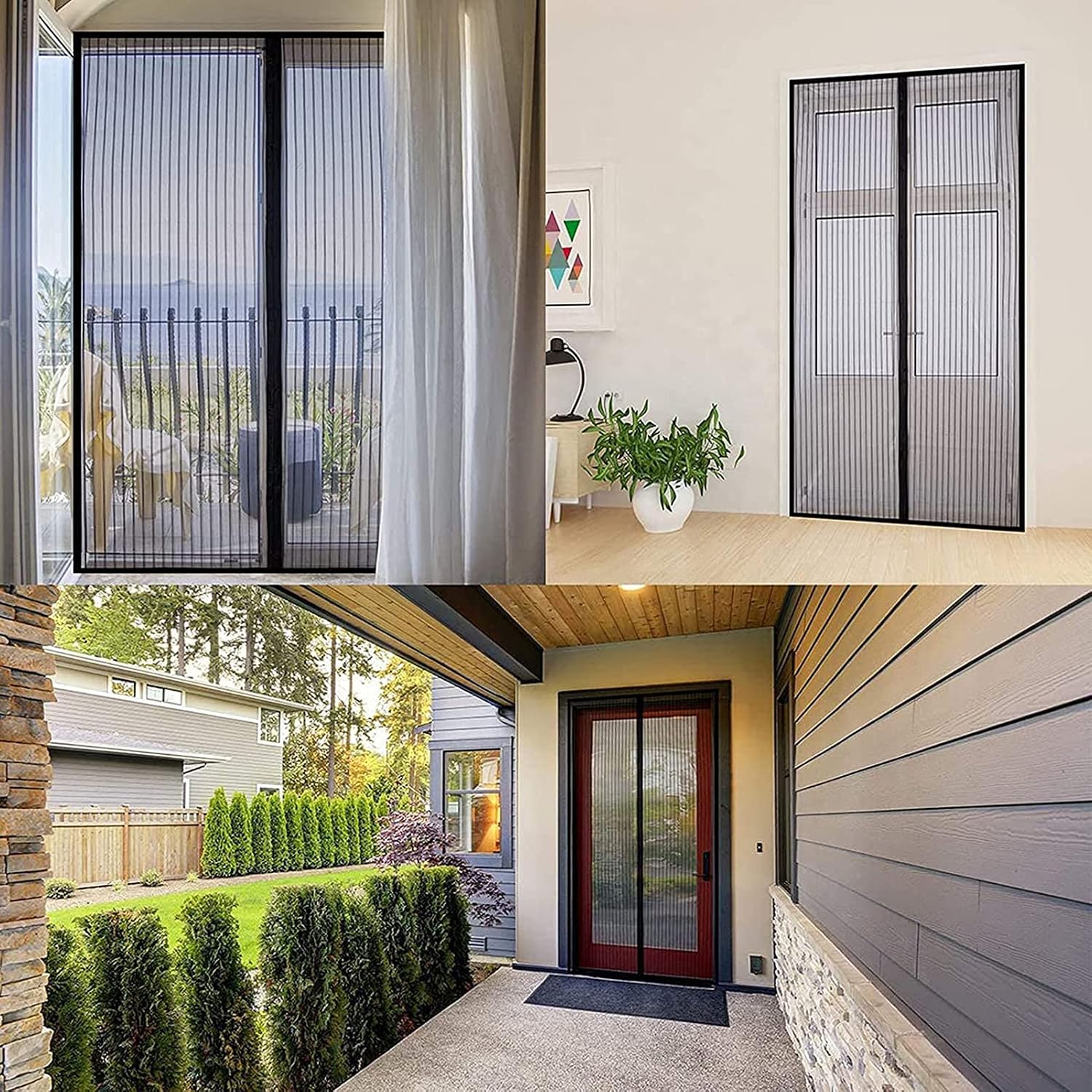 Magnetic Door Curtain 27x78in, Screen for Doorway Magnetic, Magnetic Door Screen Curtain, Magnetic Screen Door Mesh Curtain, Screen Door Magnets, Door Screen Magnetic