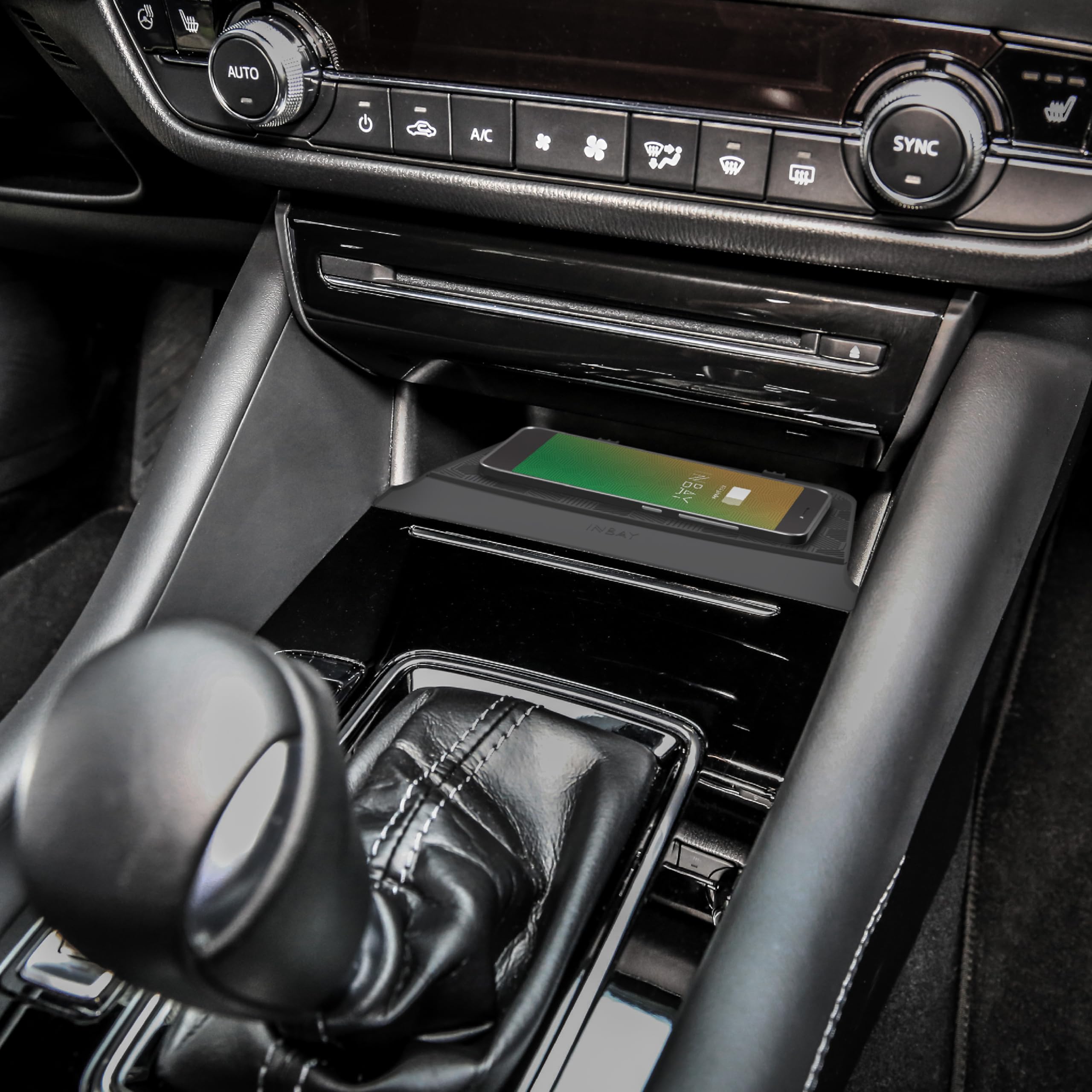 INBAY 15W Handyhalterung Auto Ablagefach Induktiv/Kabellos passend für Mazda 6 (GJ) - Autohalterung Zubehör Innenraum - Qi