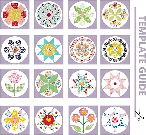 Miniatura 2 de UPTTHOW 113 plantillas de acolchado de formas simples diseño geométrico de bordado de retazos manualidades 8 juegos de patrones para edredón