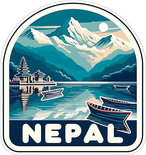 Nepal - Adhesivo de recuerdo de viaje de 4 pulgadas, calcomanía de vinilo impermeable para laptop, botella de agua, vaso de automóvil, calcomanías