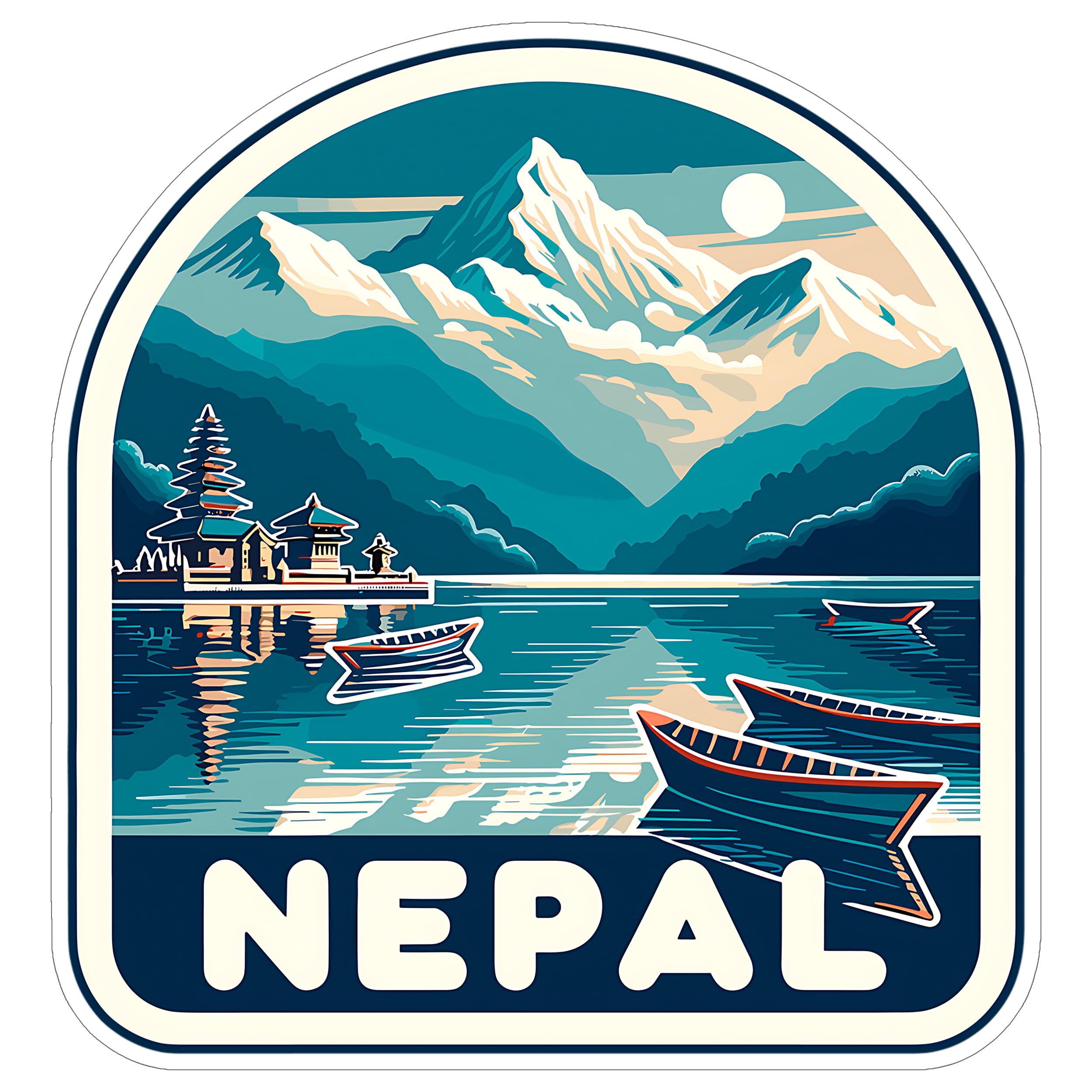 Nepal Sticker 4 Inch City Travel Souvenir Destination - Waterproof Vinyl Decal for Laptop Water Bottle Car Tumbler - Durable Aesthetic Long-Lasting Stickers for Adults ID44990