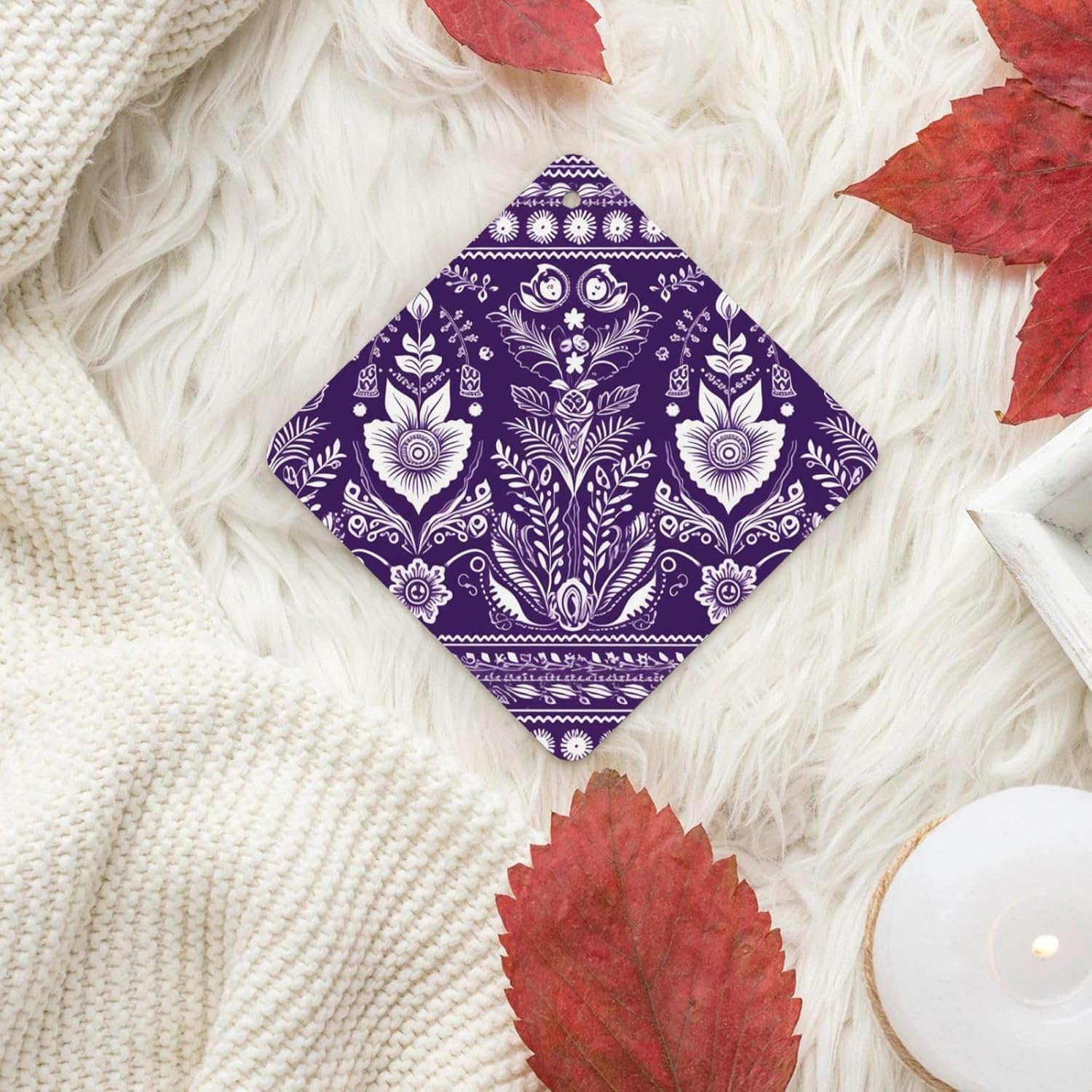 Car Air Freshener 24 PCS Repeating Pattern Hanging Car Air Fresheners Auto Interior Decor Card Freshener Strong Scented Card Lavender Cars Scents for Office Bedroom Close Drawer Square