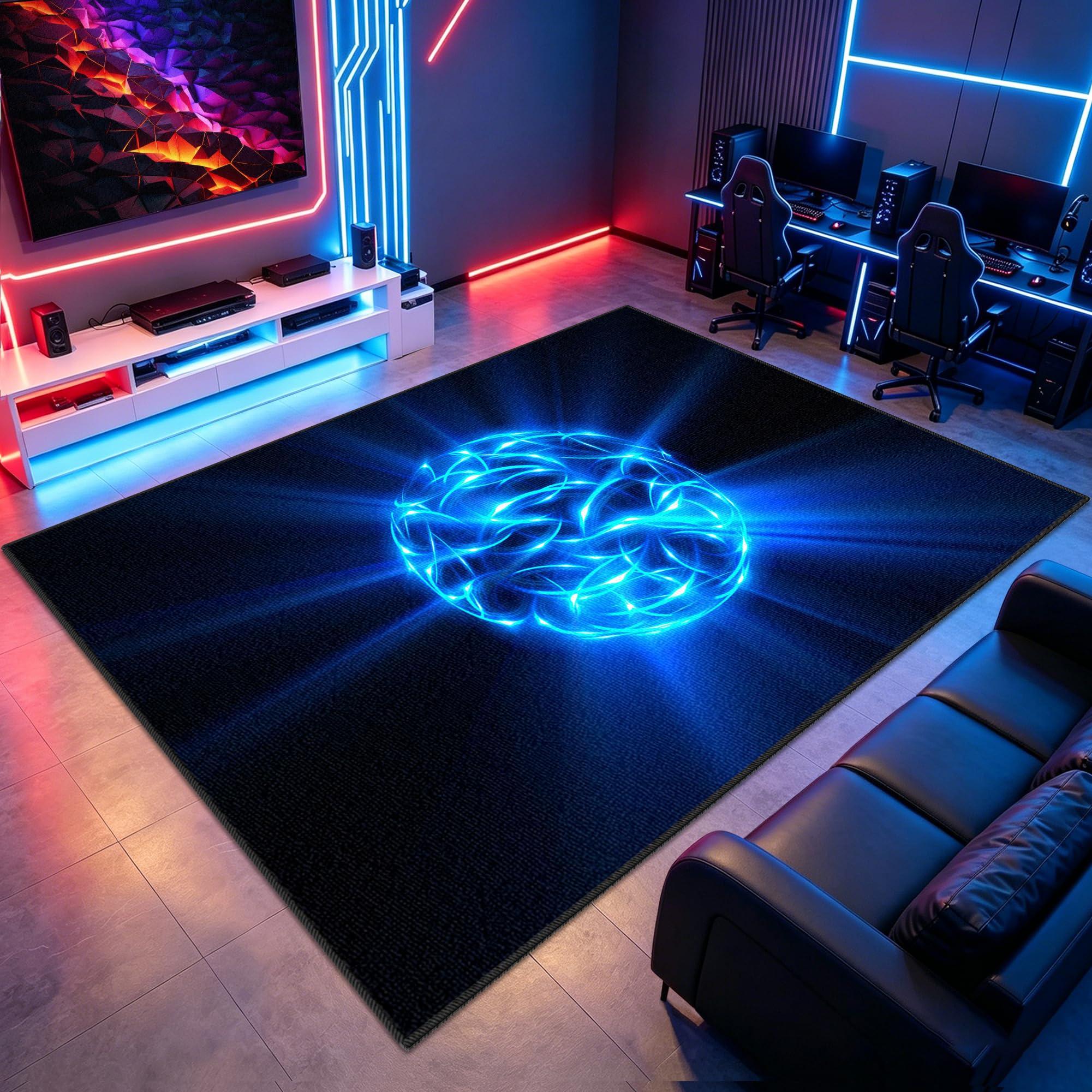 Tapis de jeu gaming pour chambre ado garçon de taille 150 x 200 cm