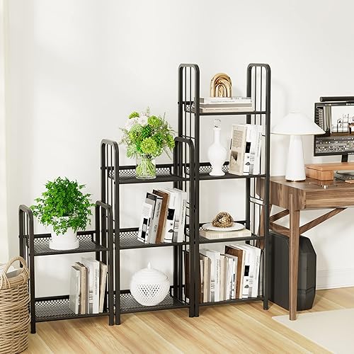 Miniatura 5 de Estantería vertical de almacenamiento independiente para sala de estar, dormitorio, cocina, resistente a la corrosión, fácil de montar, combinación