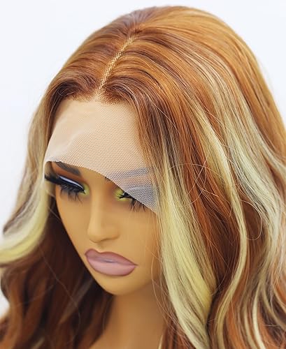 Miniatura 7 de GIANNAY Pelucas de encaje frontal ondulado para mujeres negras, peluca larga sin pegamento con línea de cabello natural prearrancada y pelitos de