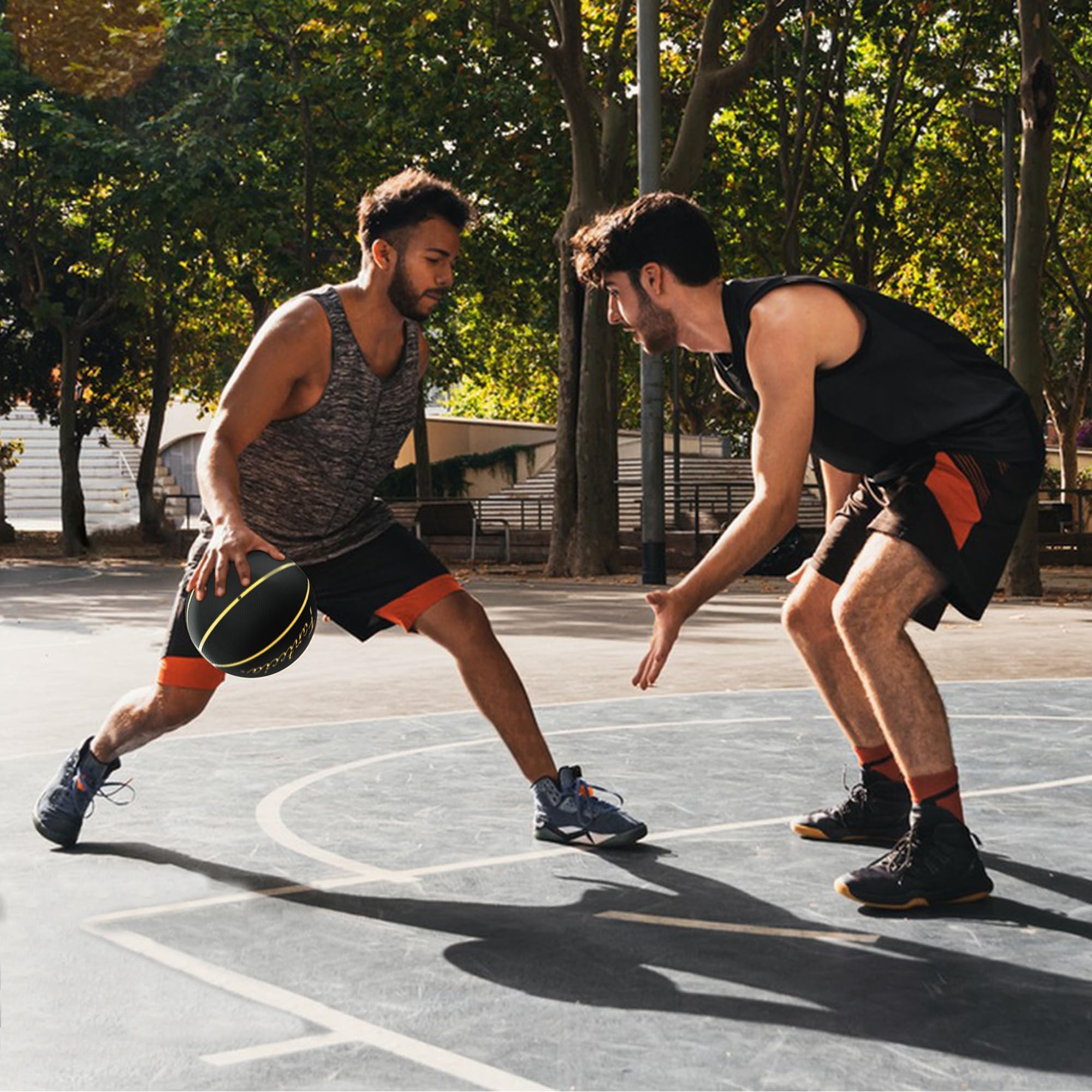 Pallacanestro con pompa, misura ufficiale 7, per interni ed esterni, con pompa (nero oro)