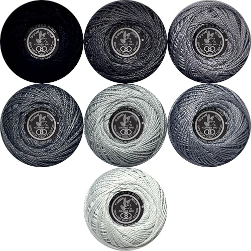 Azul real degradado suave 20 coloresHilo de ganchillo clásico, paquete de 20