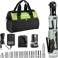 WORKPRO Elektromos Racsnis Kulcs Készlet, 12V, 55 Nm, 3/8" Méretű, LED Világítással, 2.0 Ah Akkumulátorral, 9 Dugókulccsal és Táskával 1