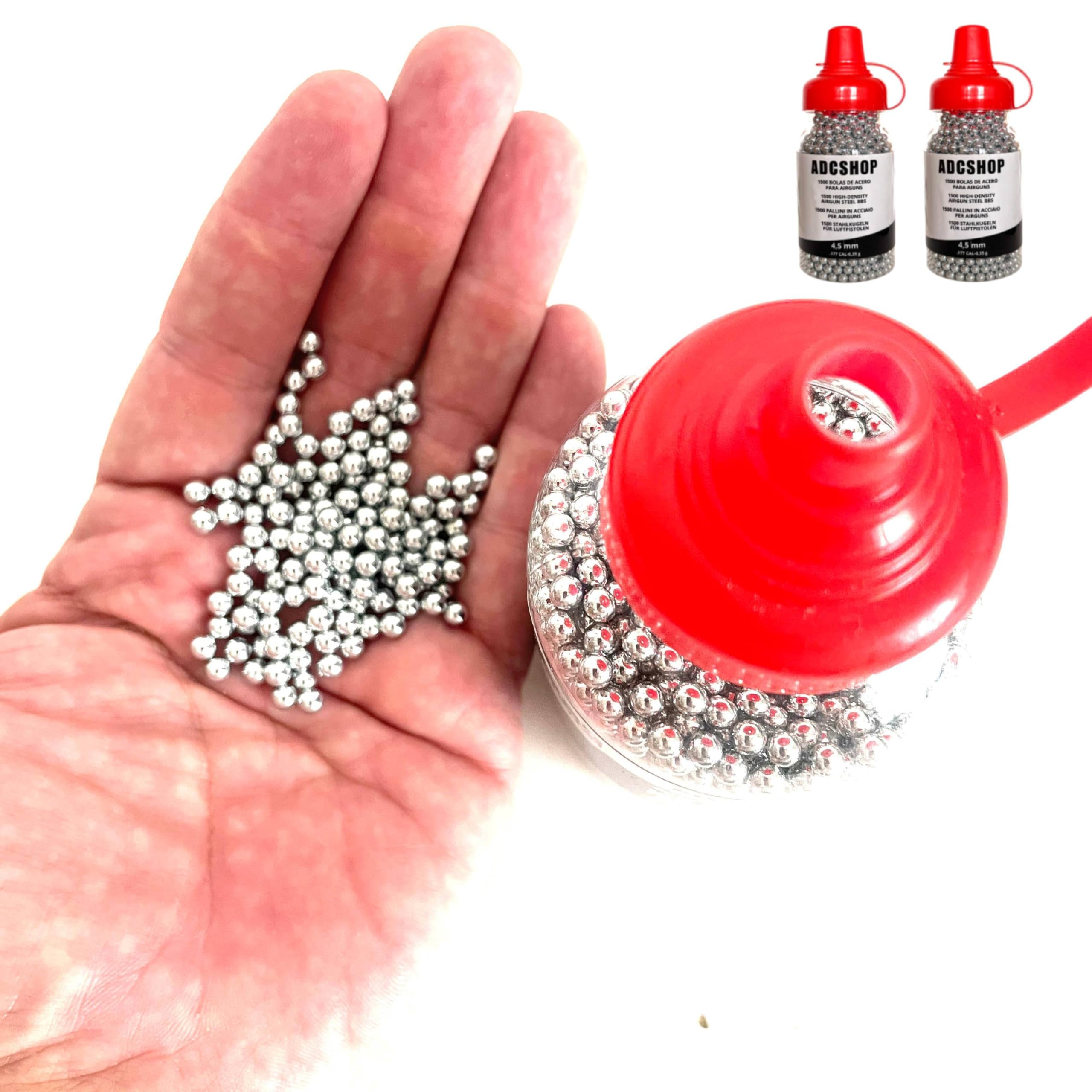 3000 Sfere in Acciaio - Steel BBS - in Due biberon Confezione 2 x 1500 sfere in acciaio calibro 4,5 mm - munizioni per pistole a CO2