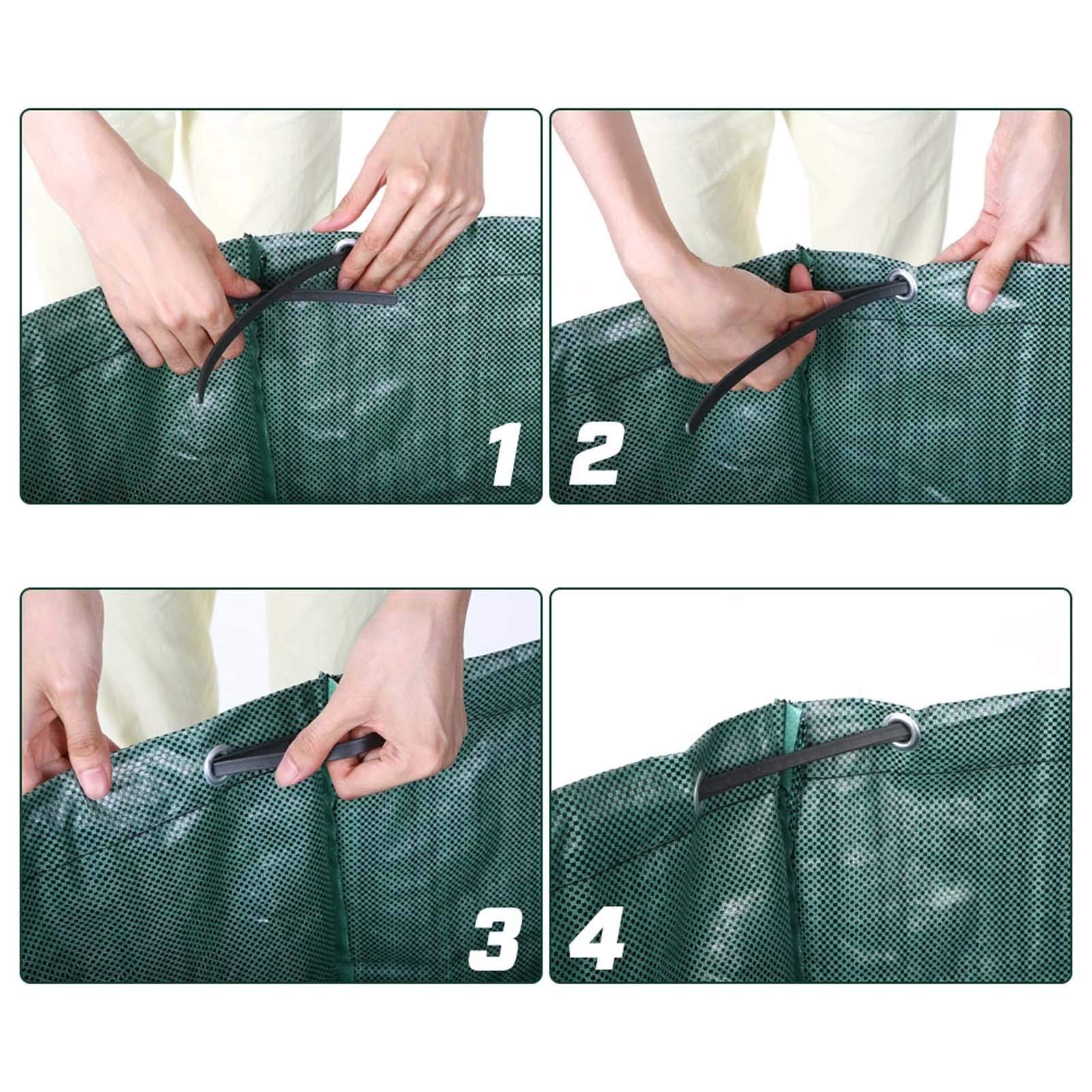 3X Sacs à Déchets de Jardin 106L/28Gallon, Robuste Sac de Jardin, Sac à Feuilles de Jardin en polypropylène (PP) - Autoportante et Pliable - Vert