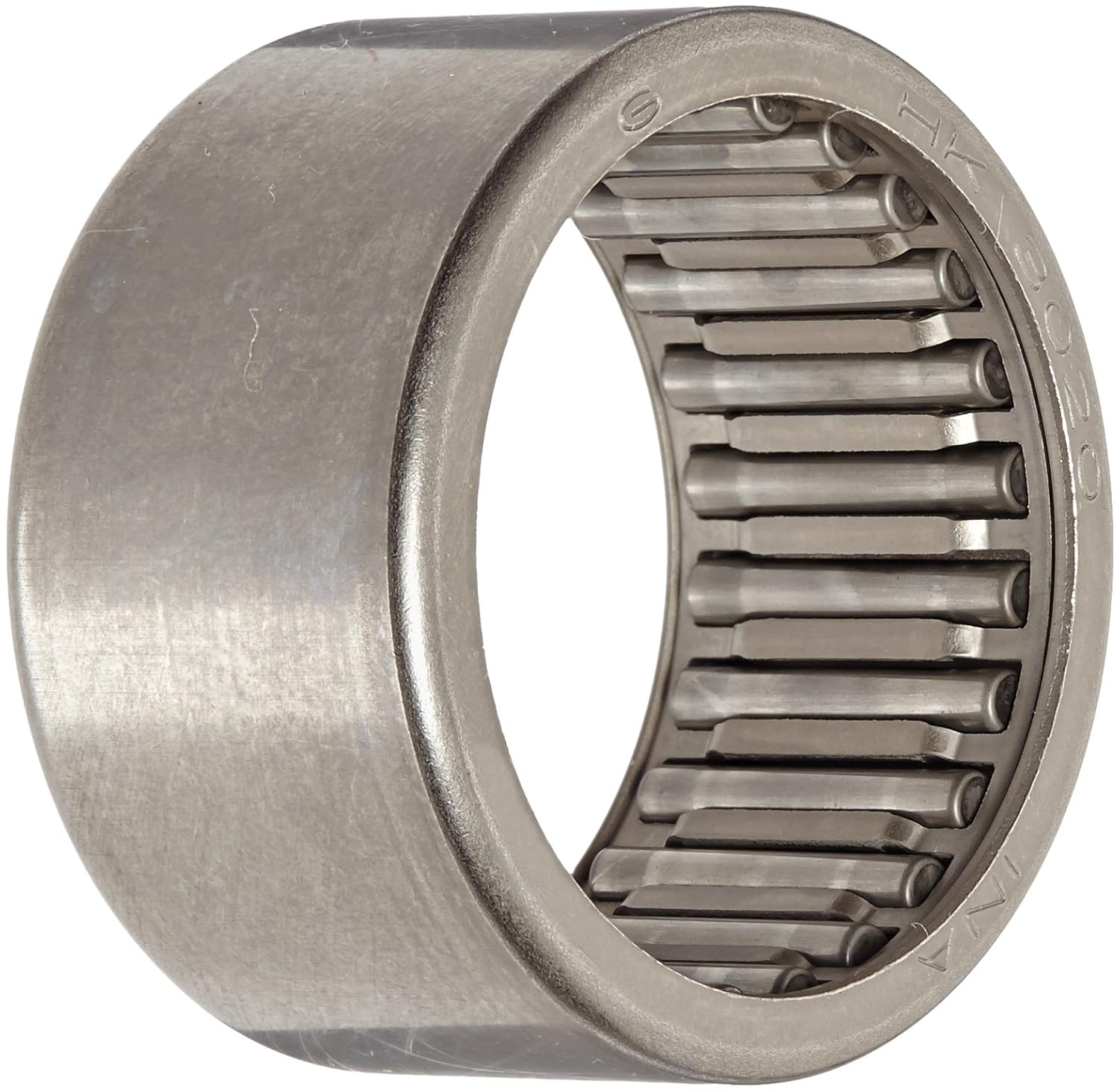 INA HK3020 Needle Roller Bearing, Caged Drawn Cup, Outer Ring and Roller, Steel Cage, Open End, Metric, 30mm ID, 37mm OD, 20mm Width, 8500rpm Maximum Rotational Speed