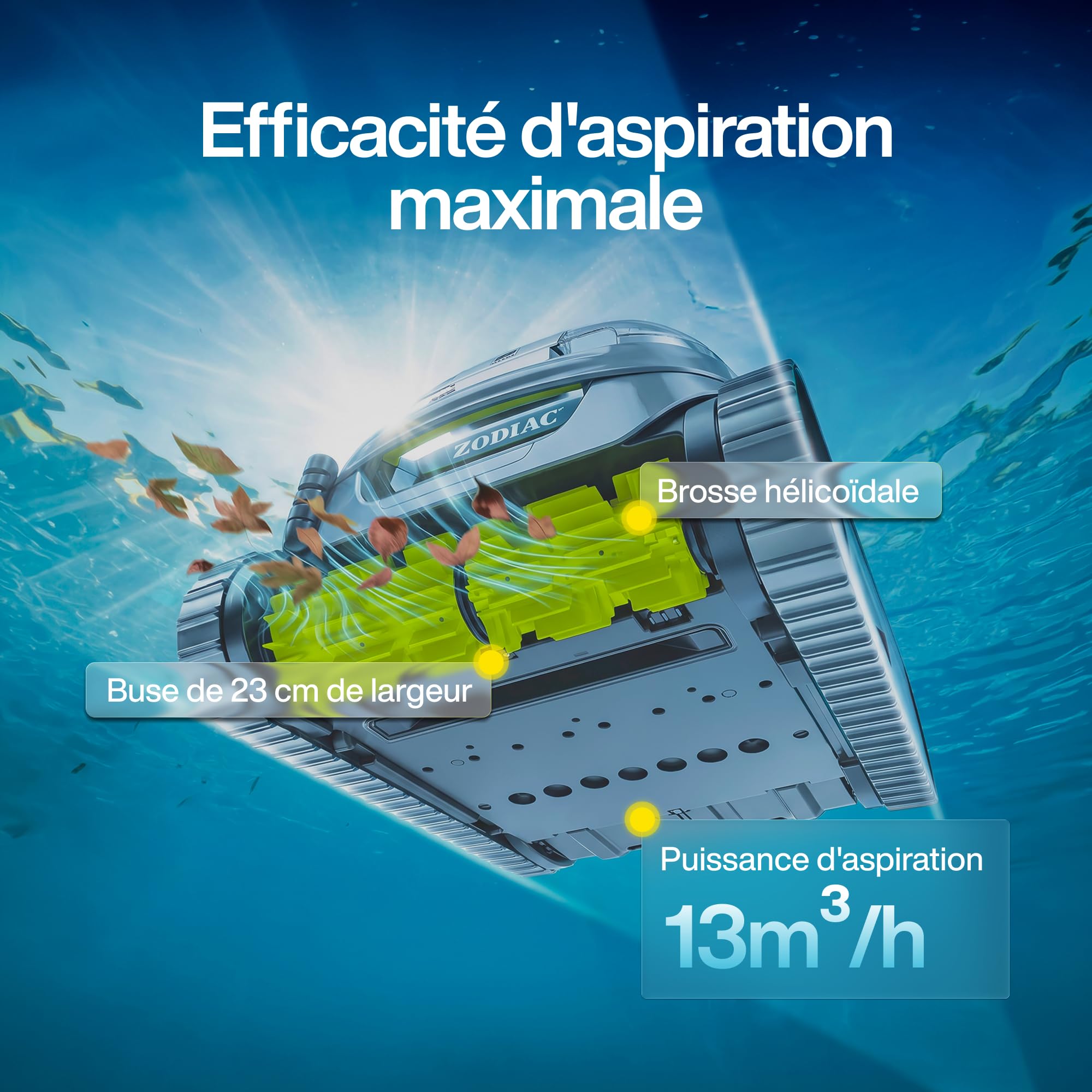 Zodiac CNX 2020. Robot Nettoyeur de Fond avec Câble. Piscines jusqu'à 50m²