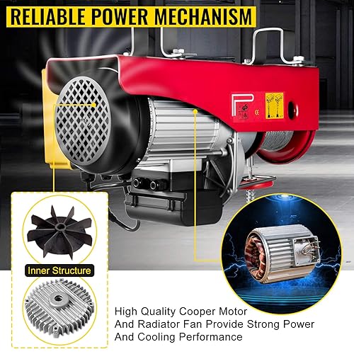 Miniatura 3 de VEVOR Elevador eléctrico de elevación de 1320 libras 13228lbs polipasto eléctrico de 110 V control remoto garaje tienda automática elevación aérea