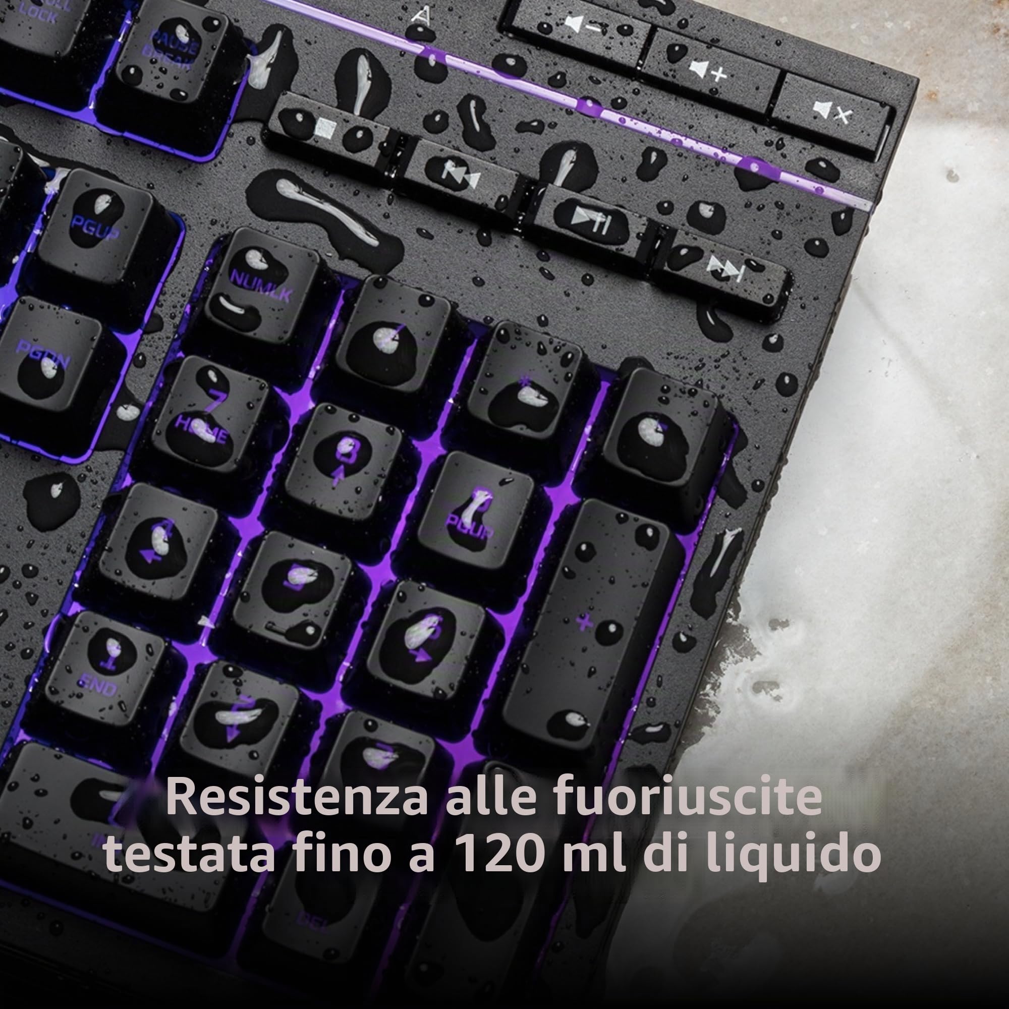 HyperX Alloy Core RGB, Tastiera da Gaming Cablata, 6 Effetti di Luce e 3 Livelli di Luminosità, Telaio di Plastica Rinforzata, Tasti Morbidi e Silenziosi, Resistente all'Acqua, Blocco Tastiera, Nera
