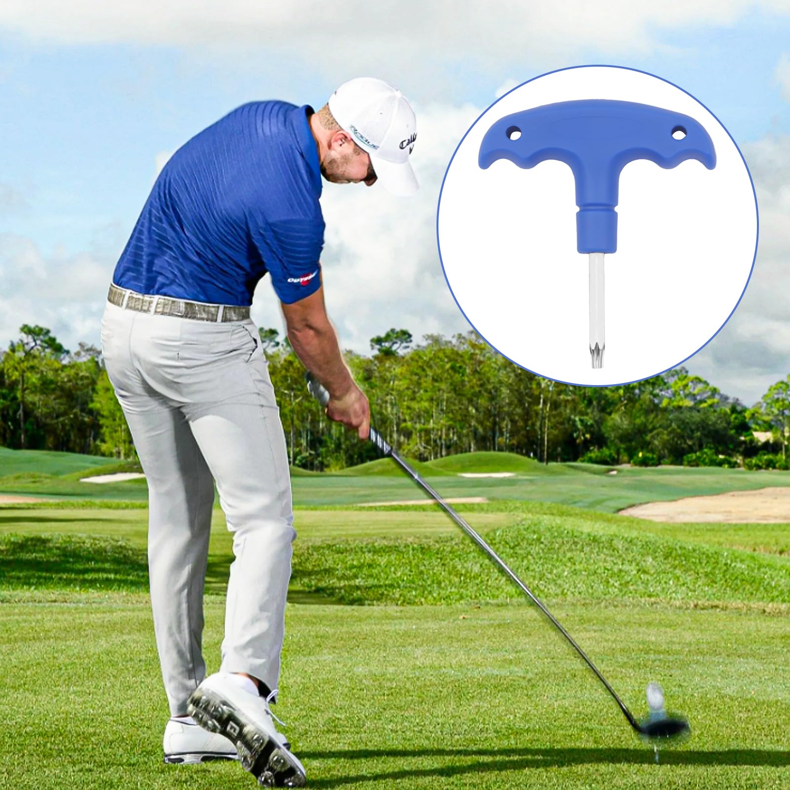 Llave de golf Driver, herramienta ajustable para controlador con mango de plástico, llave de acero inoxidable