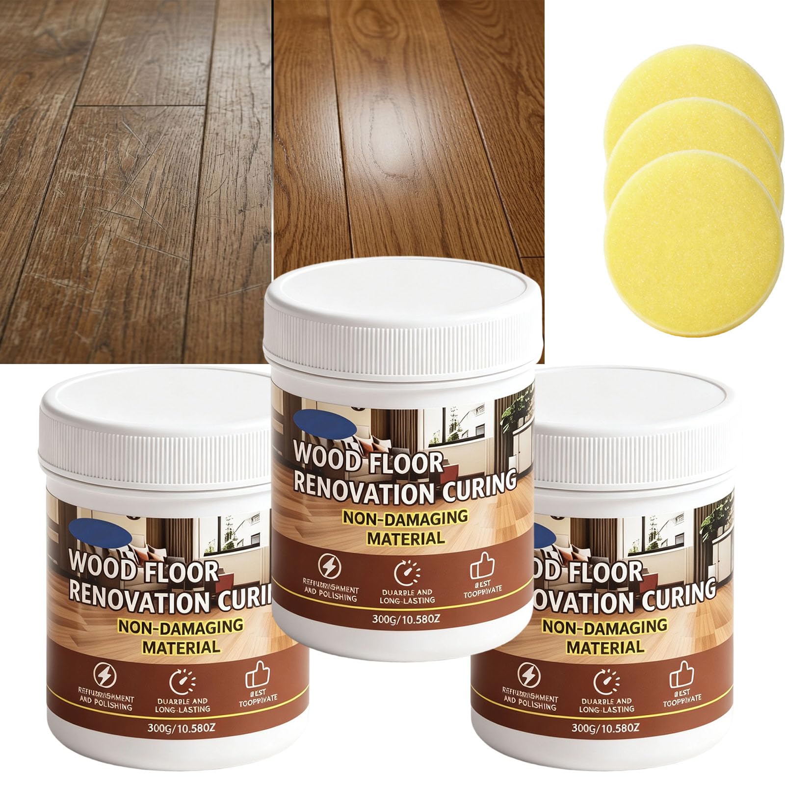 Parkettpolitur & Holzbodenpflege - Kratzer-Reparaturpaste für Holz (3Pcs)