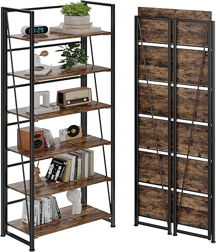 Miniatura 10 de BHG Estantería plegable multifuncional vintage, soporte para plantas, sin montaje, estantes de almacenamiento para oficina en casa (blanco, 4