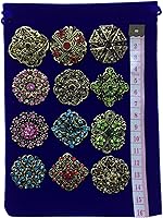 Vista 7 de Ezing Lot 36pc Crystal Flower Brooches Pins Wholesale for DIY Wedding Bouquet (C)