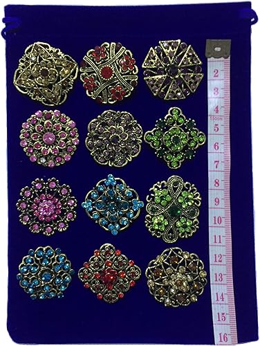 Miniatura 7 de Ezing Lote 36pc Broches de flores de cristal Pines al por mayor para ramo de boda DIY