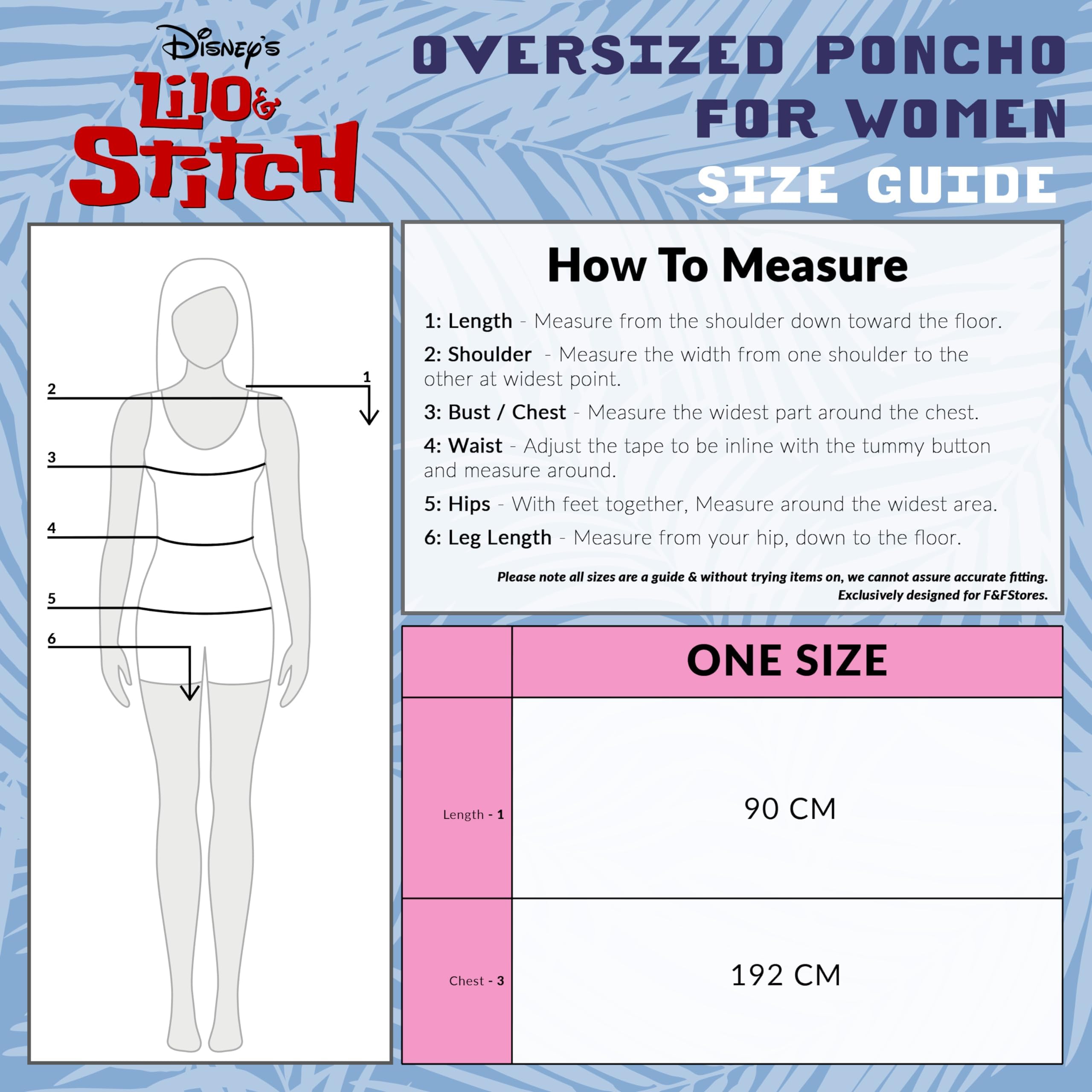 Disney Sweats à Capuche Femme, Pull Plaid Femme, Pull Poncho Oversize en Polaire Stitch Taille Unique