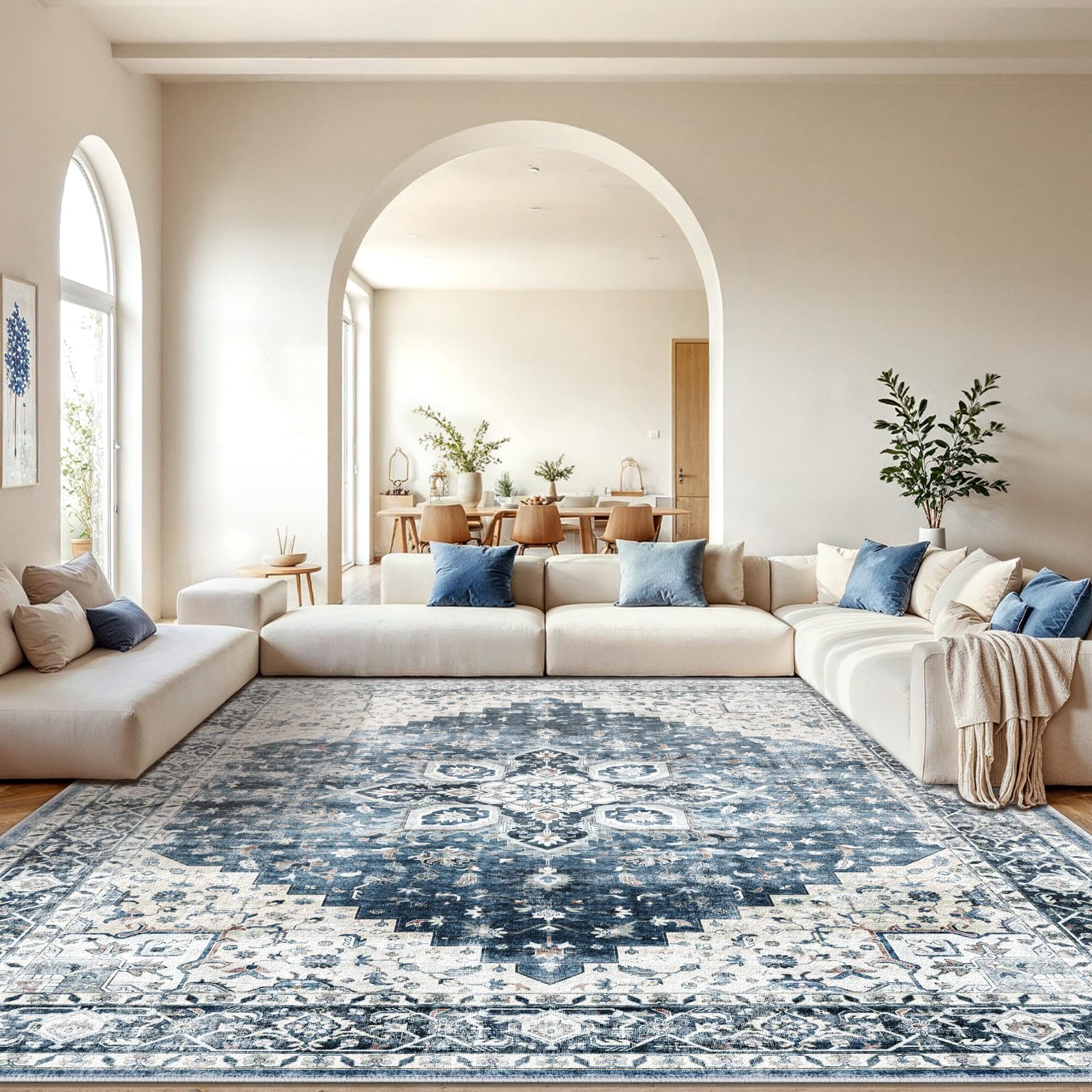 AMADA HOMEFURNISHING 10x14 Washable Area Rug