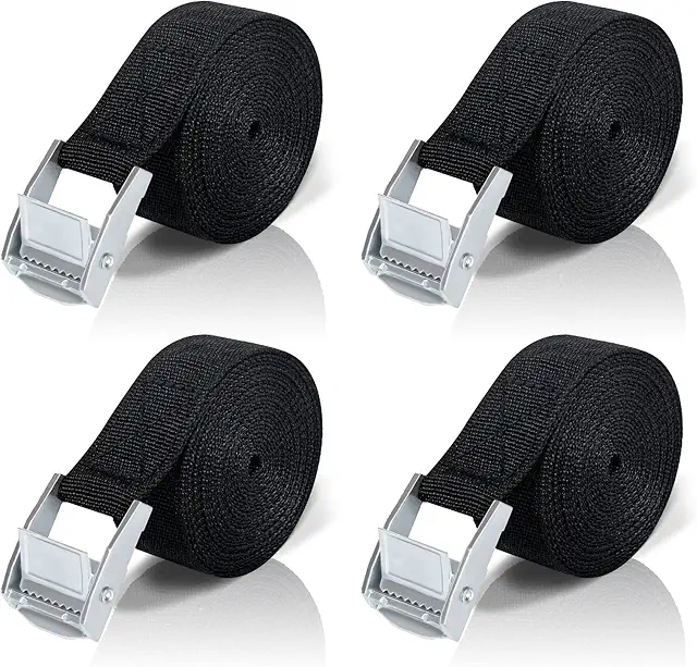 Sangle d'arrimage 5m, 4 pièces avec cliquet pour moto, voiture, vélo et bagages