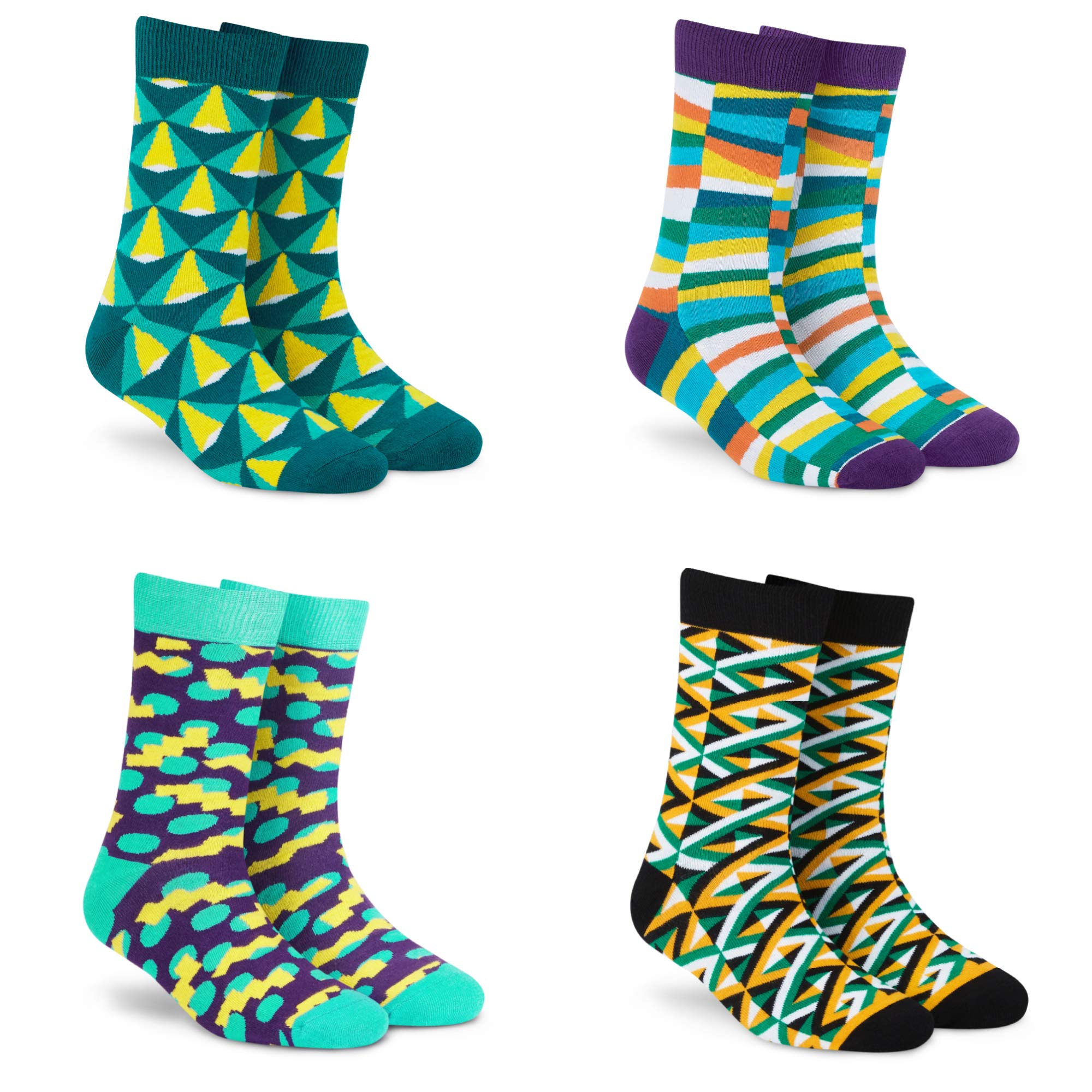 dynamocks Socks for MEN and WOMEN - (Combo Pack of 4 | Crew Length | Material: Combed Cotton | Multicolour | Size: Free (UK 7 - UK 12))-picture-10