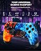 Glitfix Wireless Controller für PS-4 Game Controller kompatibel mit PS-4/Pro/Slim/PC Gamepad mit Turbo/Zurück Taste/Dual Vibration/6-Achsen Gyro Sensor/Touchpanel(Eis und Feuer)