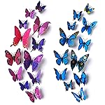 24pcs 3D Vivid Special Man-Made Lively Butterfly Art DIY Decor Wall Stickers Decals Nursery Decoration, Bathroom Dcor, Office Dcor, 3D Wall Art, 3D Crafts for Wall Art Kids Room Bedroom